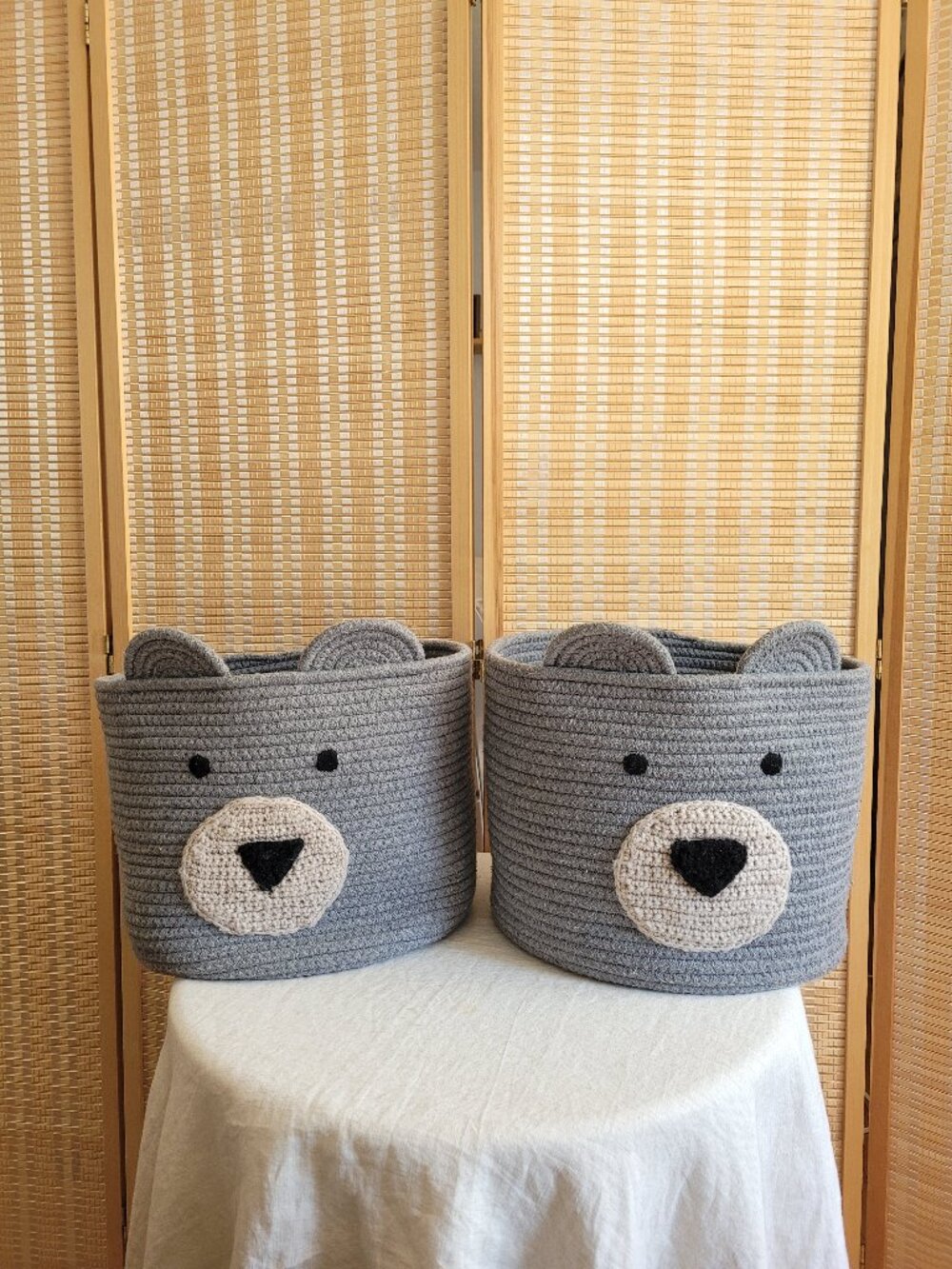 Coiled Rope Storage Bin Large Bear - Cloud Island